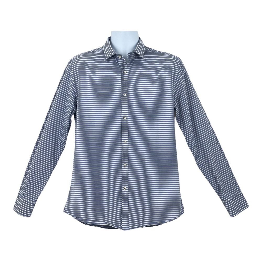 Guess by Marciano Shirt Mens XL SLIM Fit  Blue‎ Striped Long Sleeve